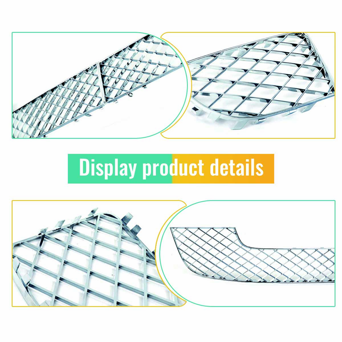 Bentley Continental GT 2012-2016 Front Lower Bumper grilles 4 pcs Chrome P/N 3W3807681