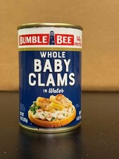 Bumble Bee Whole Baby Clams in Water 10 oz Canned Seafood 14g Protein