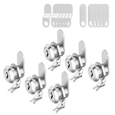6 Pcs Cabinet Locks with Keys, 5/8" Cam Locks keyed Alike, RV Lock for Storag...