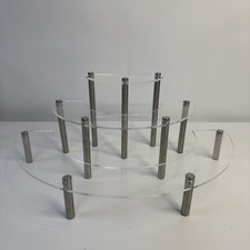 Acrylic 3 Tier Clear Display Risers Cupcake Stand Half Moon Tier Display Stand