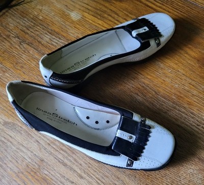 Linea Stretch By Walter Genuin White and Black Golf Shoes Womens SZ 6.5  Italy