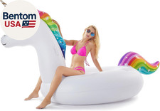 Giant Inflatable Unicorn Pool Float Floatie Ride on with Fast Valves Large Ridea