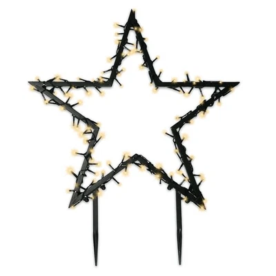 GARTENPIRAT Estrella de jardín o estrella fugaz pincho de tierra cadena de luces función temporizador exterior LED