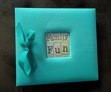 Teal Photo or Scrapbook Album 9x9, Family Fun, Never Used, Top load clear pages
