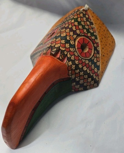 GUATEMALA CARVED WOOD BIRD EAGLE VULTURE PARROT TOUCAN 12" DANCE MASK GUATEMALAN