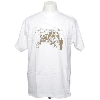 Stedman, T-shirt, Größe: M, Comfort, Weiß, Baumwolle, Print, Herren #cOm