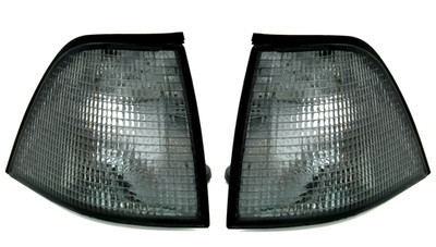 Frontblinker Set für 3er BMW E36 Coupe Cabrio Grauer Blinker Schwarz in Grau