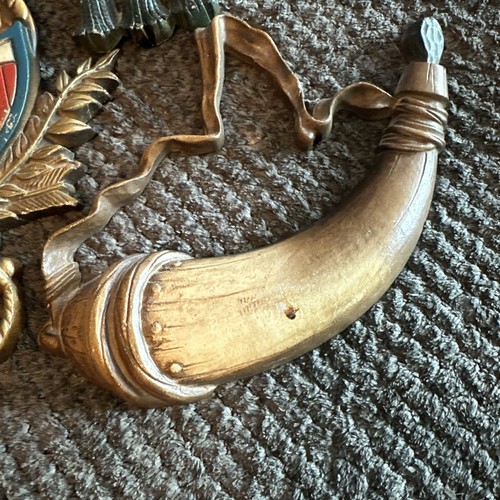 Lot Of 4 1970s Sexton Bicentennial Metal Wall Decor Eagle Drum Horn Bugle - Picture 3 of 10
