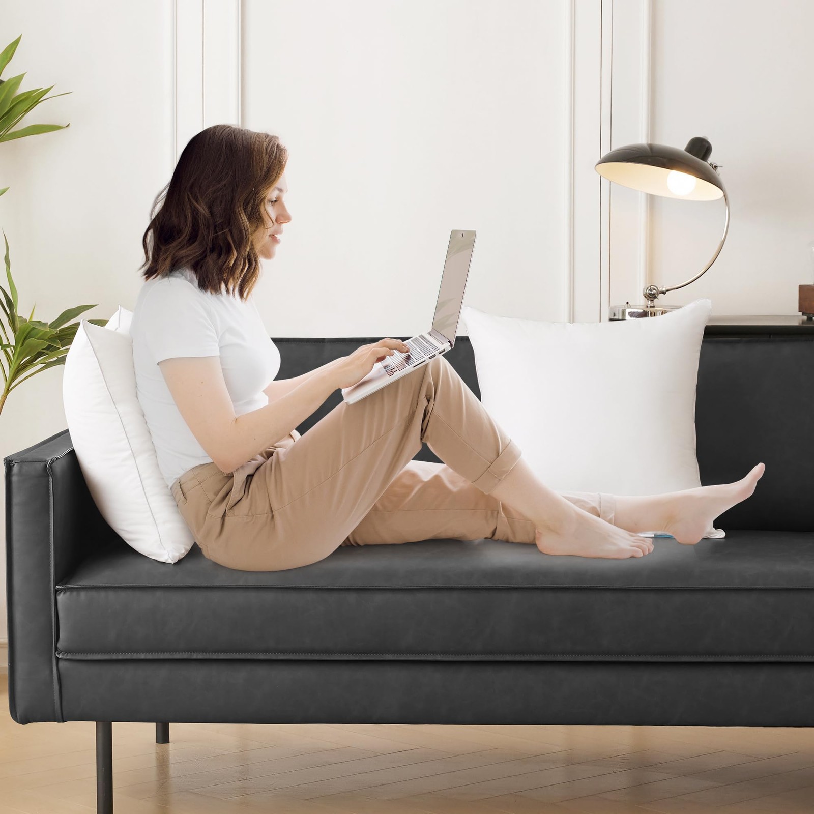 Oubonun 28 x 28 Pillow Inserts Set of 2 - Euro Pillow Inserts with 100 Cotton...