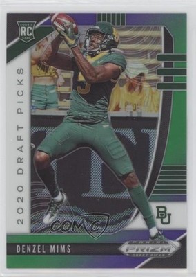 2020 Prizm Draft Picks Rookies Purple & Green 54/199 Denzel Mims Rookie RC fm0