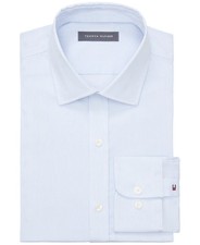 Tommy Hilfiger Mes Flex Essentials Slim Fit Dress Shirt 16.5 32-33 Classic Blue