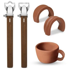 Therwen 2 Pcs Sculpture Scraper Pottery Carving Tool Pottery Cup Handle Shape...