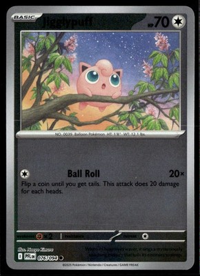 Jigglypuff 076/094 Common Phantasmal Flames Pokemon Reverse Holo Near Mint