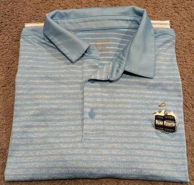Under Armour Rum Pointe Seaside Golf Links Blue Striped Playoff Polo Men's XL