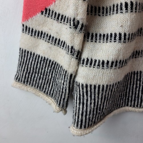 White Stuff Women Size 10 Ivory Black Stripe Heart Elbow Soft Knit Jumper Casual - Picture 10 of 12