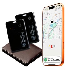 2-Pack Wallet Tracker Card for Apple Find My iOS Only , Rechargeable Thin Fin...