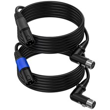 2 Pack 10ft Right Angle Female to Straight Male XLR Balanced 3-Pin Cable