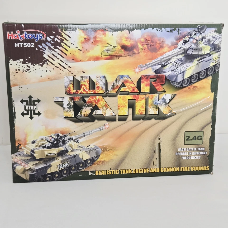 Haktoys 2 piezas Radio Control Lucha Batalla Tanques Sonido Realista y Luces -Funciona Foto 3 de 4