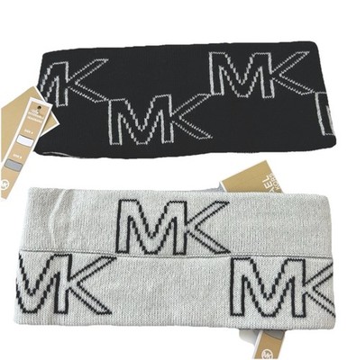 Michael Kors Reversible Headband Mk Logo Black & Cream 1 Size Fits Most #975 **