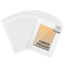 100 PCS Crystal Clear Sleeves Storage Bags Fits 163/8x203/11 Inch Prints