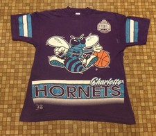   VTG 90  s NBA Charlotte Hornets All Over Print Shirt Salem Sportswear Mens XL