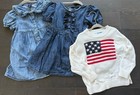 GAP Old Navy Toddler Girl Mixed Clothes Denim Dress, American Flag Sweater 2T — photo 1