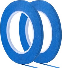 2 Pack 1/4" inch x 60yd Blue Painters Tape Easy Removal Thin Narrow Finishing