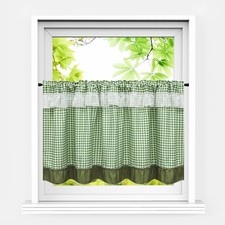 Scheibengardinen mit Tunnelzug Bistrogardinen Küche Kurzstores Landhaus Vorhang