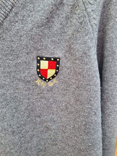 Glenmuir 1891 V-Neck Sweater Rochford Hundred Golf Club, Grey Size Large  - Picture 3 of 7