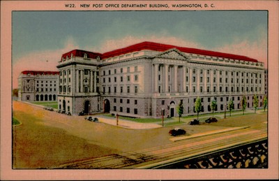 Postcard: W22. NEW POST OFFICE DEPARTMENT BUILDING, WASHINGTON, D. C.
