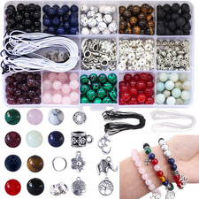 418Pcs Stone Jewelry Making Kit, Crystal Stone Bracelet Making Kit, Crystal Natu
