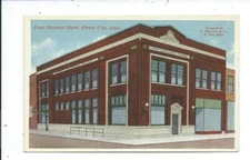 Postcard Post Card Forest City Iowa Ia First National Bank    