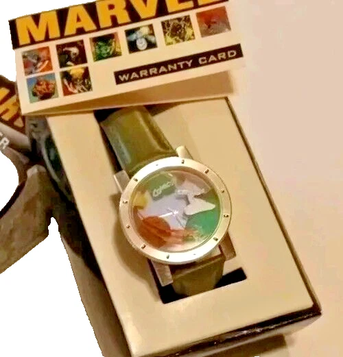 Reloj Pulsera Vintage Artwatch Marvel Silver Surfer 1996 Acción 3D Cristal (Funciona) Foto 3 de 4