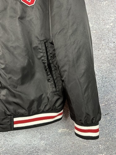 NBA CHICAGO BULLS BIG LOGO BLACK MEN’S BOMBER JACKET SIZE M-L - Picture 4 of 16