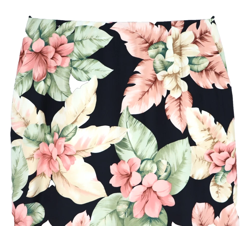 NEW DANA BUCHMAN Women's Silk Pencil Skirt Lined Floral Multicolor Size 14 - Image 3 of 4