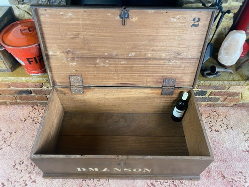 Old Antique Oak Chest, Vintage Military Trunk, Blanket Box, Coffee Table. - Picture 6 of 8