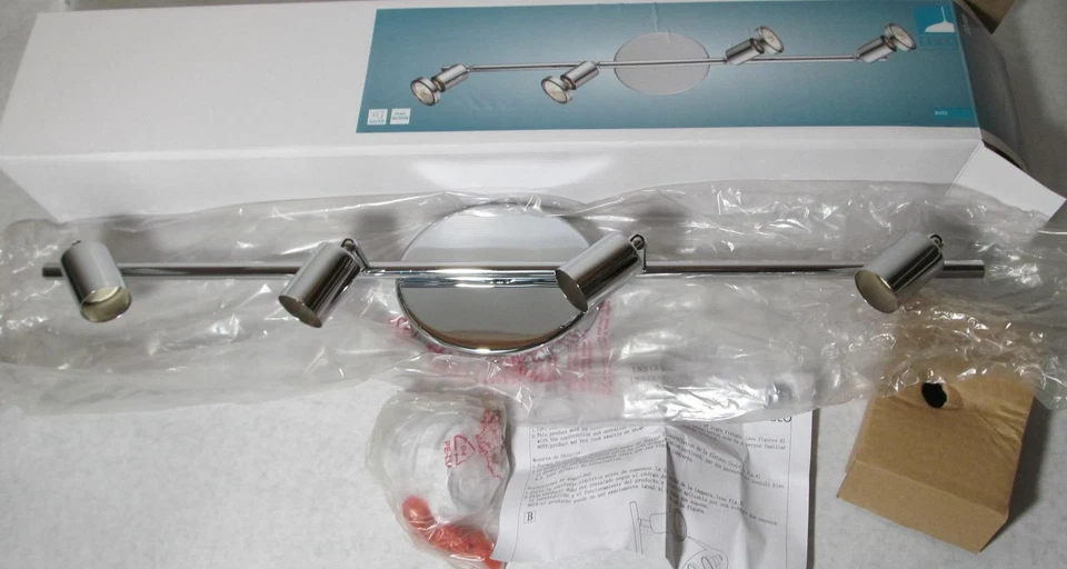 EGLO BUZZ 200401A WALL/ CEILING 4x GU10 LED TRACK LIGHT CHROME 50W FOUR-LIGHT - Image 3 of 4