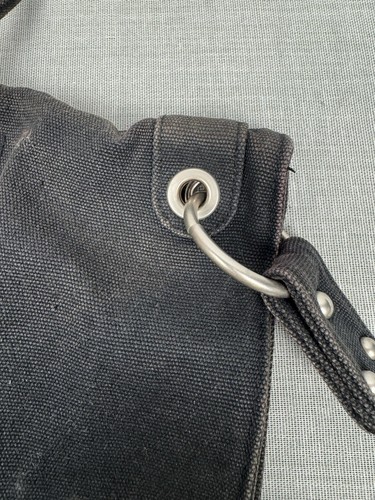 Old Navy Black Canvas Shoulder Bag Purse Y2K Cyber Grunge Zippers Utility Punk - Picture 6 of 7