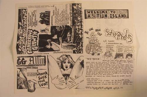 Punk 45 WELCOME TO AX/CTION ISLAND various AX/CTION VG++ picture sleeve HEAR f - 第 3/4 張圖片