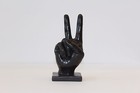 Peace Sign hand symbol sculpture Choco black