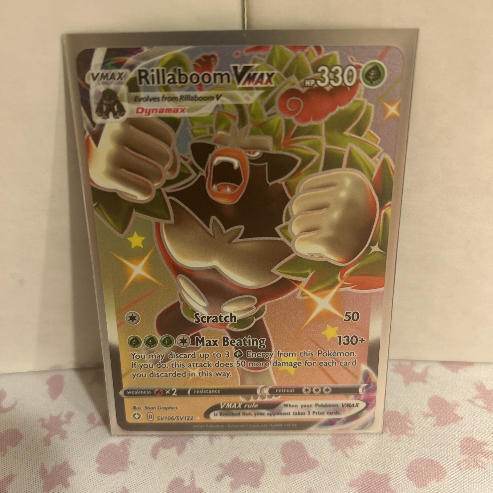 Rillaboom VMAX SV106/SV122 Shining Fates Full Art Ultra Rare Pokemon Card NM