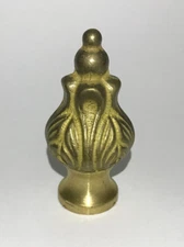 New 2" Antique Style Unfinished Brass Acanthus Lamp Finial, 1/4-27F Tap #LF847U