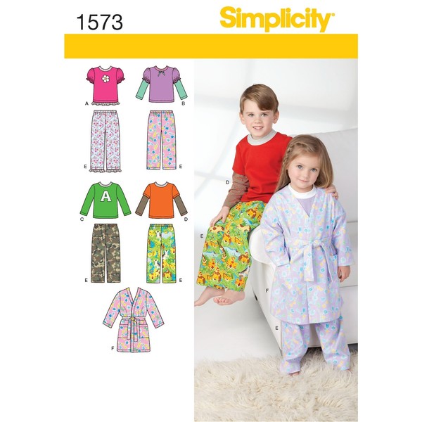 Simplicity 1573 Kinder Kleinkinder Robe Hose Top NäHen Muster GrößE 6M-3 & 4-8-image