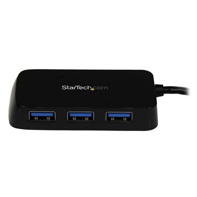 StarTech 4-Port SuperSpeed Mini USB3.0 Hub ST4300MINU3B - Black