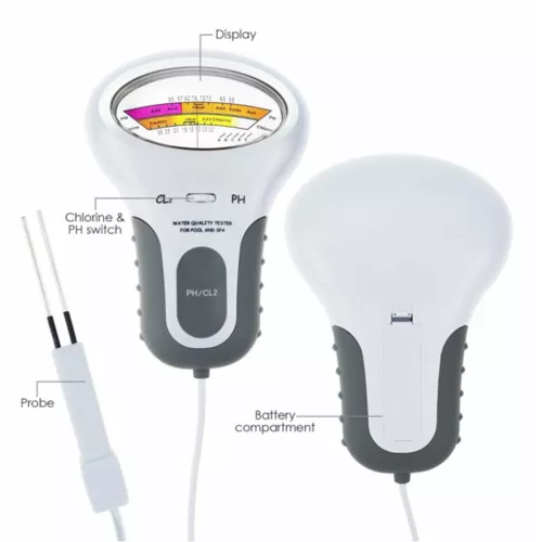 Elektronischer Wassertester für Chlor und pH-Wert Pool Messgerät Wasserqualität - Bild 4 von 12