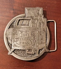 Vintage Belt Buckle-1911 Mills Slot Machine-#581-Great American Buckle Co.