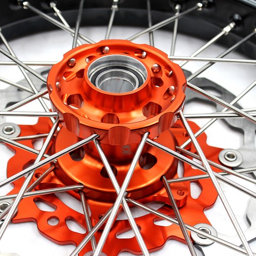 KKE 3.5/4.25 Supermoto Cush Drive Wheels With Tires for KTM SX EXC 2000-2002 - Picture 4 of 11