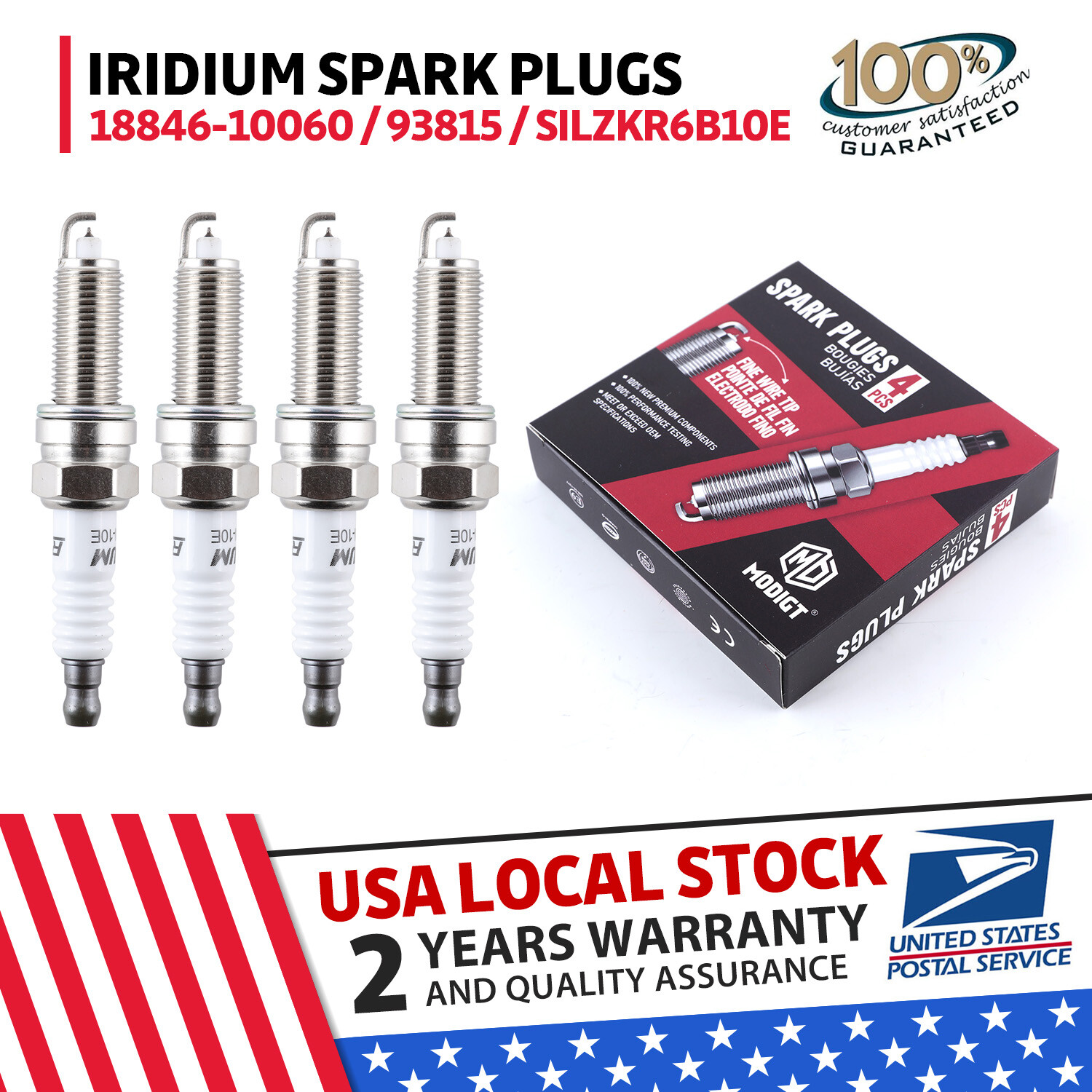 4X OEM Iridium 18846-10060 SILZKR6B10E Spark Plugs For Hyundai ACCENT KIA SOUL