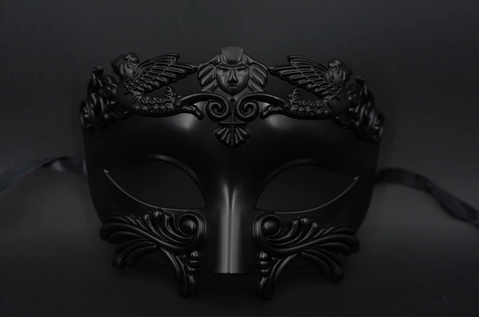 Black Roman God Mask Men's Masquerade Mask Greek God Mask Masquerade Mask Mardi - image 3 of 3