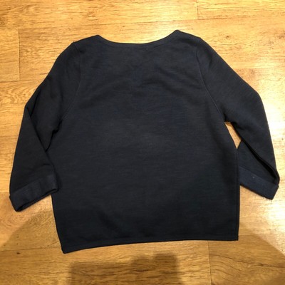 Andy Lucy Paris Sweater Jumper Crop Sleeves Sequins Blue Medium